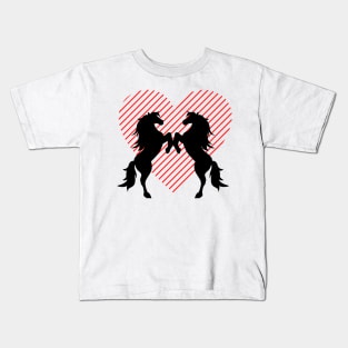 Heart Love Horse Kids T-Shirt